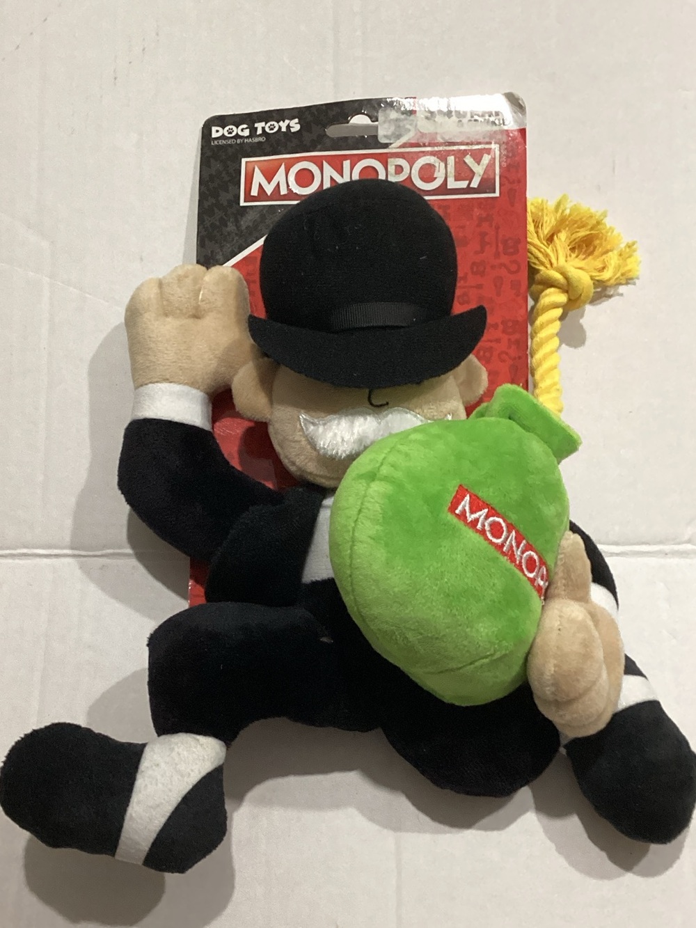 Hasbro Monopoly Mr. Plush Dog Toy - Black, Green & Yellow